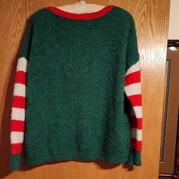 Christmas Sweater Ugly Cute You Decide Size Large Green Red Bells - Picture 3 of 3